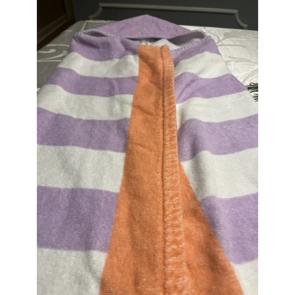 Pottery Barn Flamingo Purple White Stripe Kid Hooded Beach Bath Towel